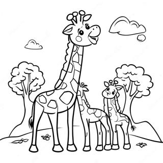 Pagina Para Colorir Familia De Girafas Com Filhote 15622-3420