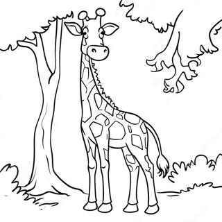 Pagina Para Colorir Girafa Comendo De Uma Arvore 15623-3422