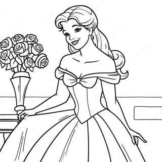 Bela Linda Em Vestido De Baile Pagina Para Colorir 17438-3807