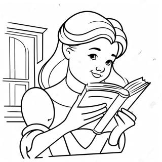 Bela Lendo Um Livro Pagina Para Colorir 17439-3811