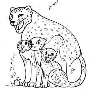 Pagina Para Colorir Da Familia De Guepardos Brincando 17888 3908