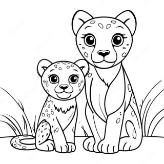 Pagina Para Colorir Do Filhote De Guepardo Com A Mae 17889 3912