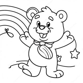 Pagina Para Colorir De Urso Carinhoso Feliz Segurando Um Arco Iris 18529-4054