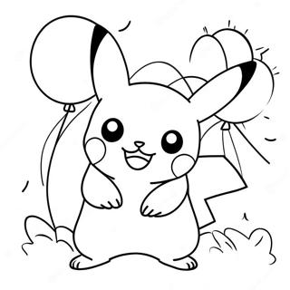 Pikachu Com Baloes Pagina Para Colorir 18809-4103