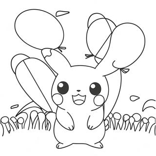 Pikachu Com Baloes Pagina Para Colorir 18809-4104