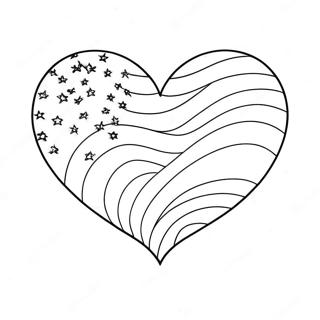 Bandeira Americana Em Um Coracao Pagina Para Colorir 19080-4173