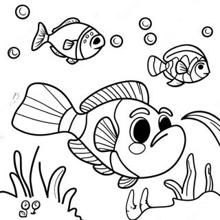 Pagina Para Colorir De Nemo Nadando Com Amigos 19355-4222