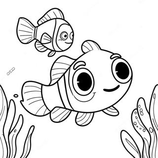 Pagina Para Colorir De Nemo Nadando Com Amigos 19355-4224