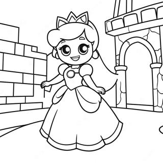 Pagina Para Colorir Da Princesa Peach Em Um Castelo 193-1089