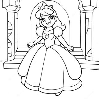 Pagina Para Colorir Da Princesa Peach Em Um Castelo 193-1090