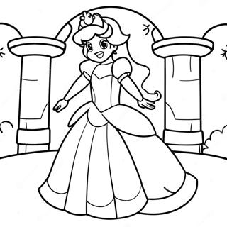 Pagina Para Colorir Da Princesa Peach Em Um Castelo 193-1092