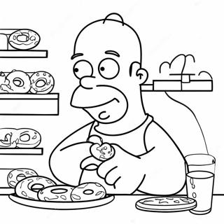 Pagina Para Colorir De Homer Simpson Comendo Donuts 19446-4244