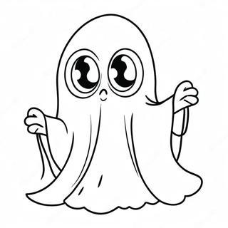 Pagina Para Colorir Fantasma De Desenho Animado Com Olhos Grandes Páginas Para Colorir