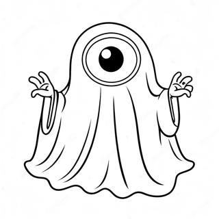 Pagina Para Colorir Fantasma De Desenho Animado Com Olhos Grandes Páginas Para Colorir