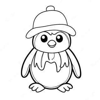 Pagina Para Colorir Do Pinguim Fofo Com Um Chapeu 19913-4344