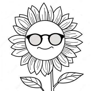 Girassol Com Oculos De Sol Pagina Para Colorir 20268-4425