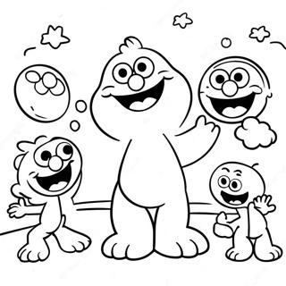 Elmo Brincando Com Amigos Pagina Para Colorir 20361-4444