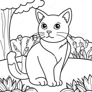 Pagina Para Colorir De Gato Majestoso Em Um Jardim 2172 1838