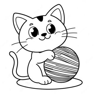 Pagina Para Colorir De Gato Engracado Com Um Novelo De La 2173 2565