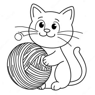 Pagina Para Colorir De Gato Engracado Com Um Novelo De La 2173 2566