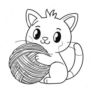 Pagina Para Colorir De Gato Engracado Com Um Novelo De La 2173 2567