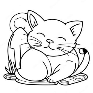 Pagina Para Colorir De Gato Sonolento Dormindo 2174 2796