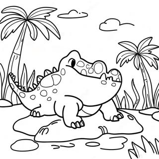 Pagina Para Colorir De Crocodilo Realista Na Selva 21970-4796