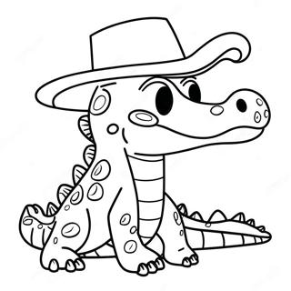 Pagina Para Colorir De Crocodilo Com Um Chapeu 21971-4799
