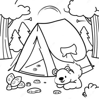 Página Para Colorir De Animais De Camping Brincalhões Páginas Para Colorir