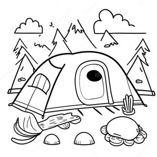 Página Para Colorir De Animais De Camping Brincalhões Páginas Para Colorir