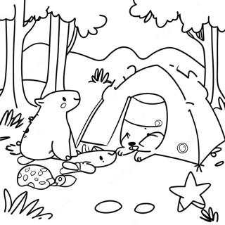 Página Para Colorir De Animais De Camping Brincalhões Páginas Para Colorir