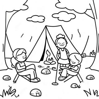 Pagina Para Colorir De Diversao Em Uma Viagem De Camping Em Familia Páginas Para Colorir