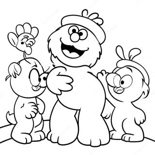 Pagina Para Colorir De Elmo Brincando Com Amigos 22319-4862