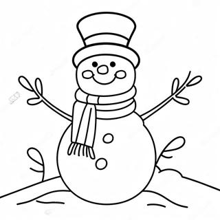 Pagina Para Colorir Do Boneco De Neve Feliz Com Cachecol 22847-4983