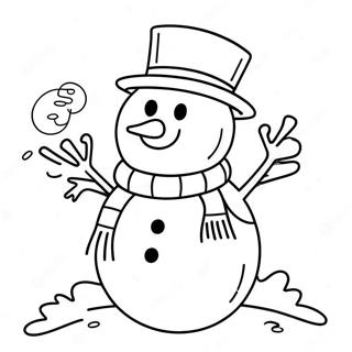 Pagina Para Colorir Do Boneco De Neve Feliz Com Cachecol 22847-4984