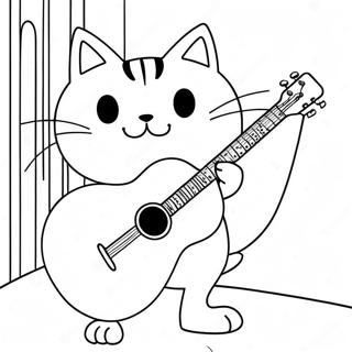 Pete The Cat Tocando Violao Pagina Para Colorir 23229-5062