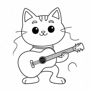 Pete The Cat Tocando Violao Pagina Para Colorir 23229-5063