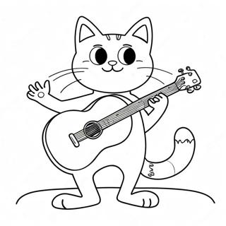 Pete The Cat Tocando Violao Pagina Para Colorir 23229-5064