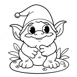 Gnomo Brincando Com Um Sapo Pagina Para Colorir 24443-5330