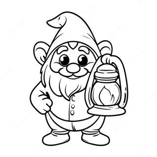 Gnomo Segurando Uma Lanterna Pagina Para Colorir 24444-5336