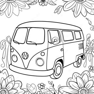 Pagina Para Colorir Da Van Hippie Colorida 24986-5443