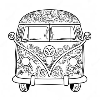 Pagina Para Colorir Da Van Hippie Colorida 24986-5444