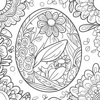 Pagina Para Colorir De Ovo De Pascoa Com Padrao Floral Páginas Para Colorir