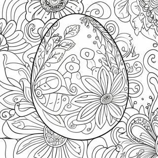 Pagina Para Colorir De Ovo De Pascoa Com Padrao Floral Páginas Para Colorir