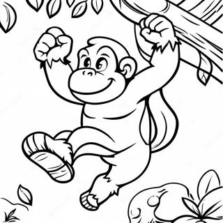 Pagina Para Colorir Do Donkey Kong Escalando Uma Arvore 25617-5581