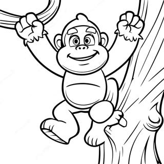 Pagina Para Colorir Do Donkey Kong Escalando Uma Arvore 25617-5582