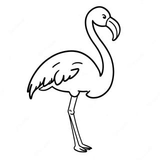 Pagina Para Colorir Do Elegante Flamingo Em Pe Em Uma Perna 25711-5603