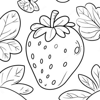 Paginas Para Colorir De Um Grande Morango Suculento Em Um Jardim 26074-5688