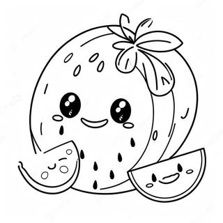 Pagina Para Colorir De Melancia Fofa Com Um Sorriso 26165-5715