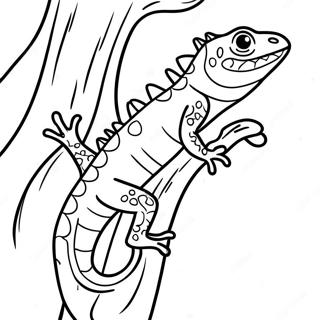 Lagarto Colorido Subindo Em Uma Arvore Colorindo 27192-5914